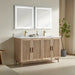 Allure - 60" Antique Oak,Double Sink, White Quartz Countertop - Decoronto