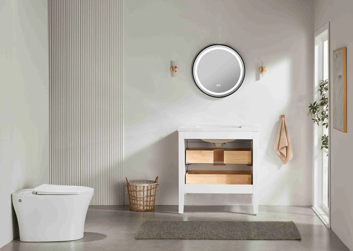 Liora 36" Bathroom Vanity with Quartz Top - White