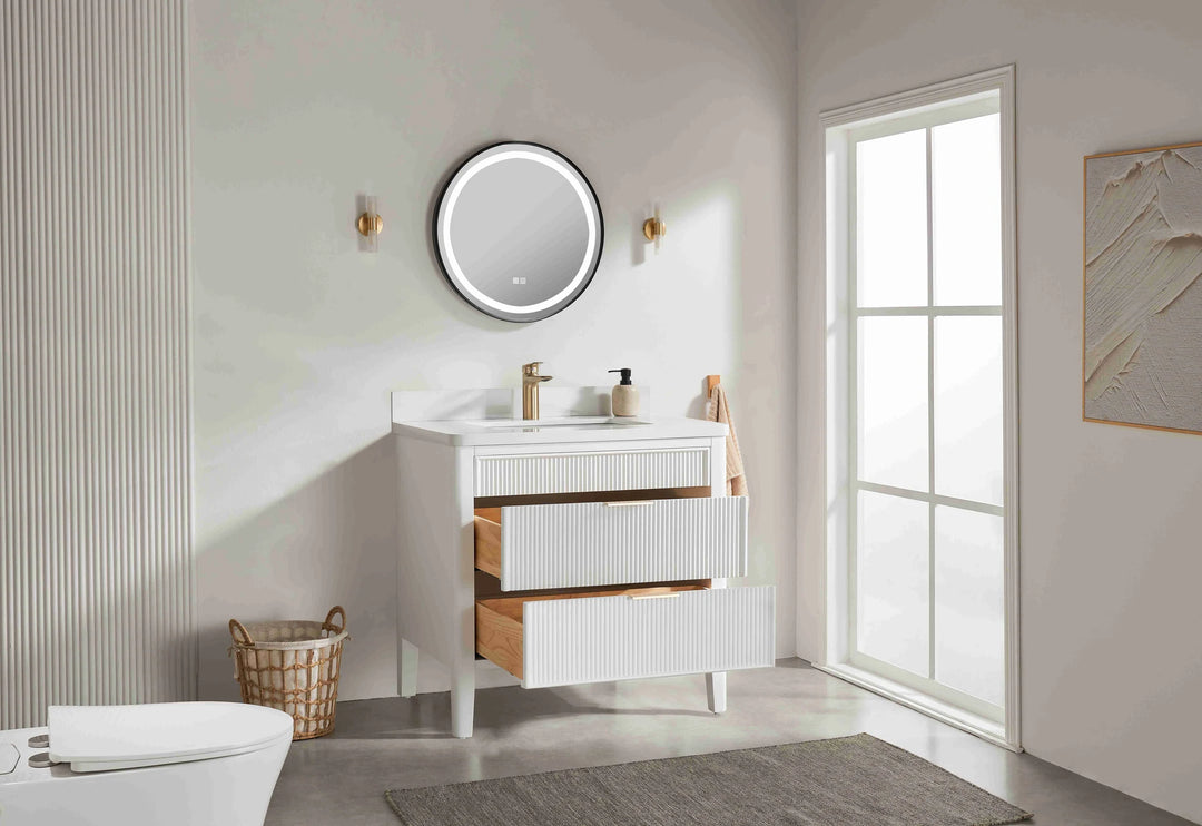 Liora 36" Bathroom Vanity with Quartz Top - White
