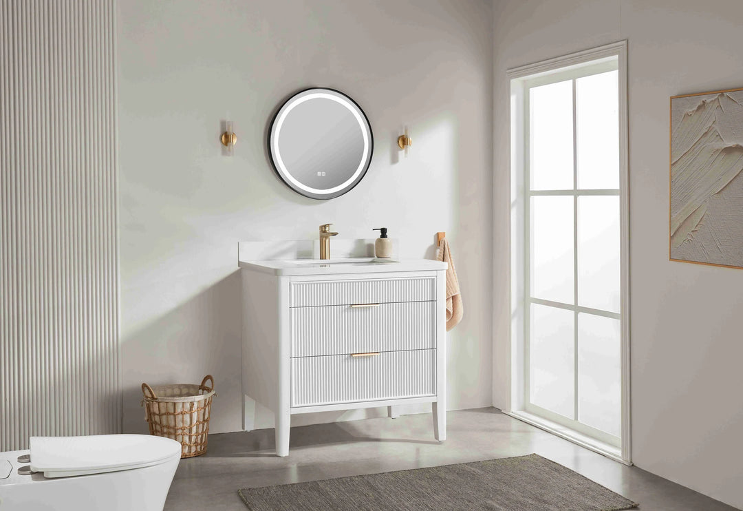 Liora 36" Bathroom Vanity with Quartz Top - White