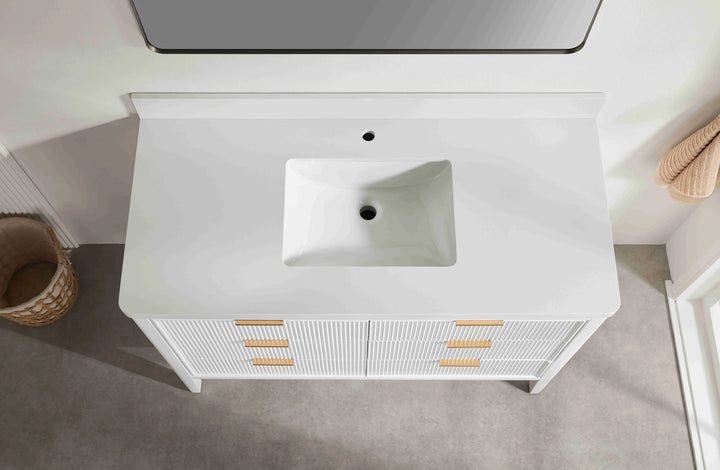 Liora 48" Bathroom Vanity with Quartz Top - White