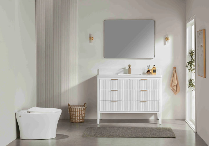 Liora 48" Bathroom Vanity with Quartz Top - White