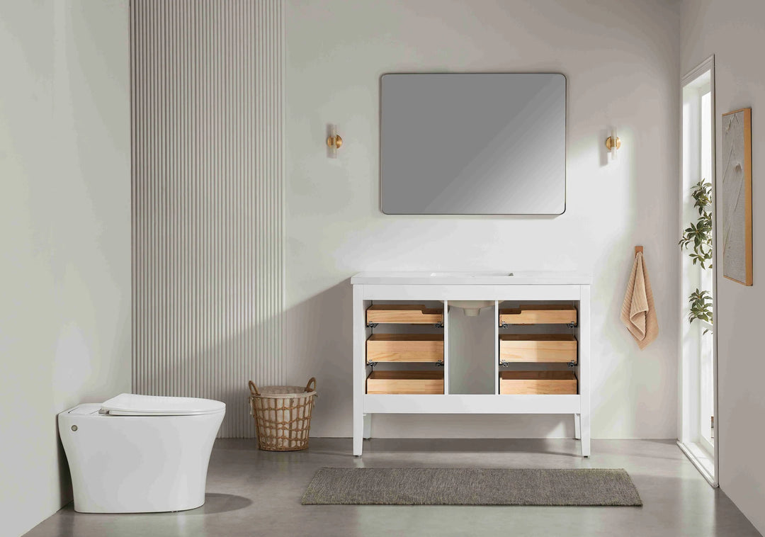 Liora 48" Bathroom Vanity with Quartz Top - White