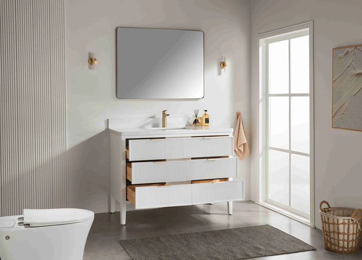 Liora 48" Bathroom Vanity with Quartz Top - White