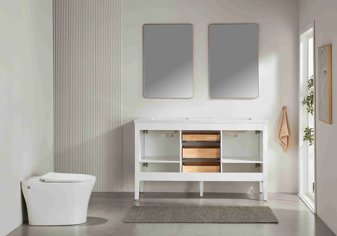 Liora 60" Bathroom Vanity with Quartz Top - White