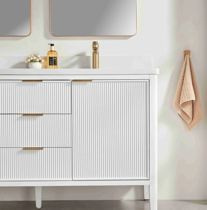 Liora 60" Bathroom Vanity with Quartz Top - White