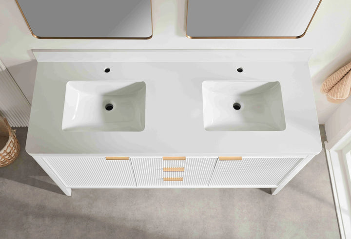Liora 60" Bathroom Vanity with Quartz Top - White