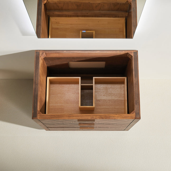 Mira 36" Walnut Solid Wood Freestanding Bathroom Vanity with Quartz Countertop | Modern Single Sink Vanity Canada
