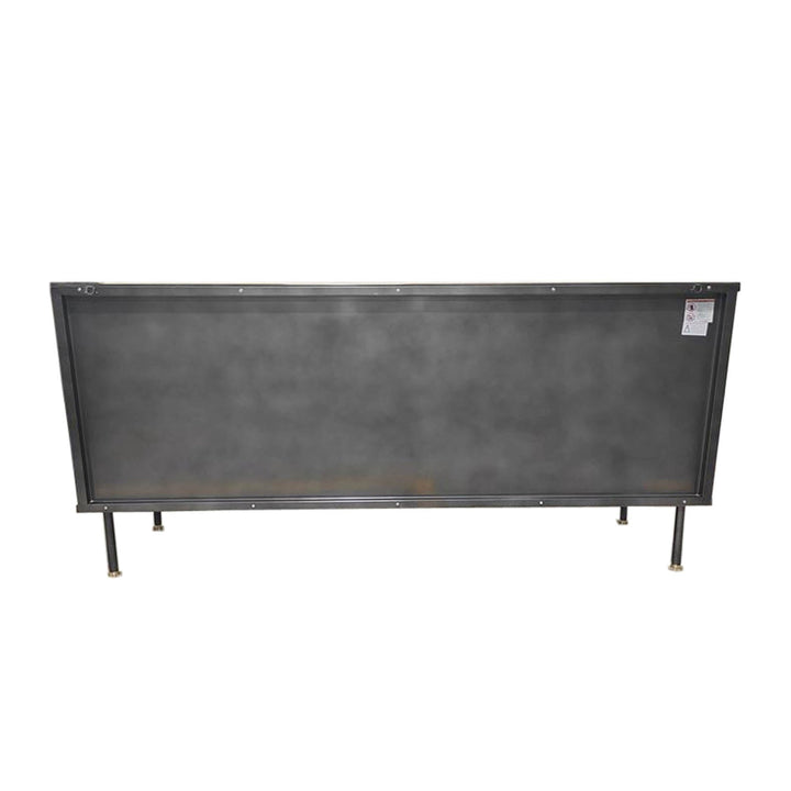 Loom Noir grey metal finished back room divider placement