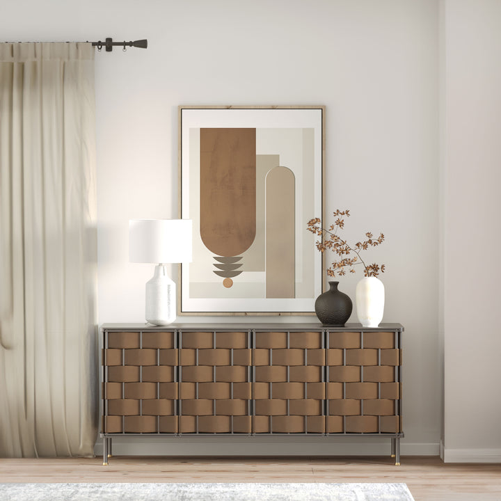 Bishop Sideboard - Brown Leather - Decoronto