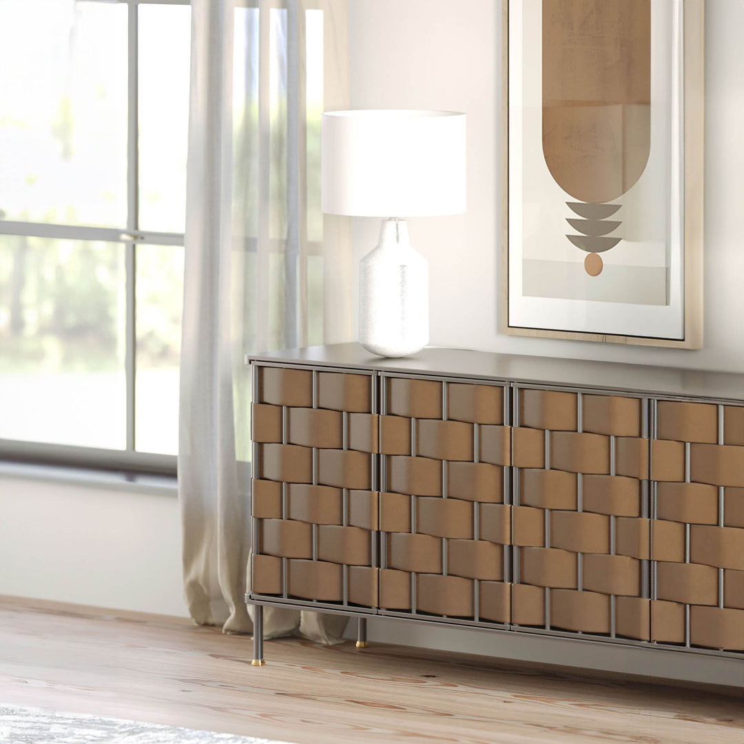 Bishop Sideboard - Brown Leather - Decoronto