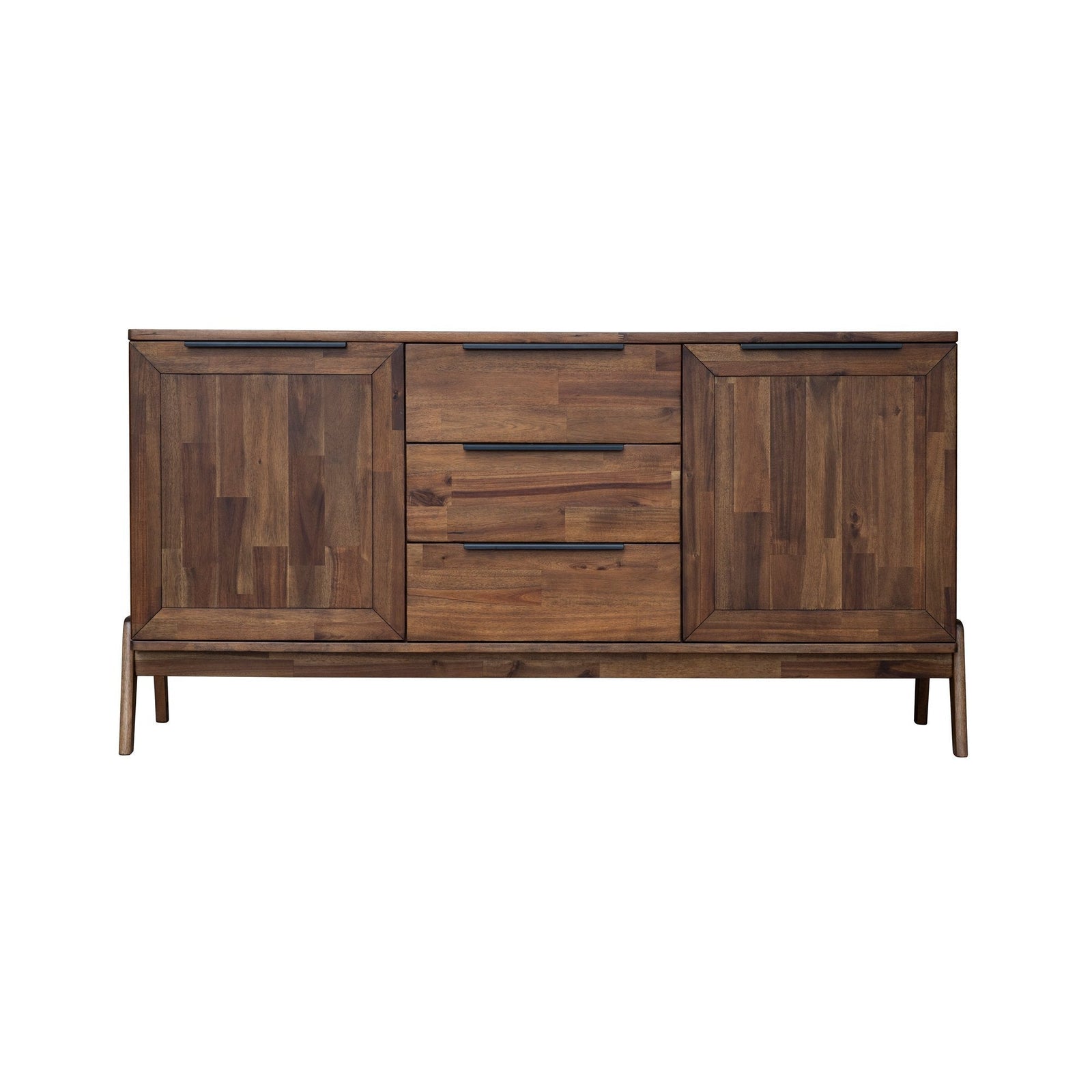 Solid acacia sideboard in rich Estelle Brown finish. Elegant, durable, and spacious—perfect for modern or classic interiors. Free Canada-wide shipping.