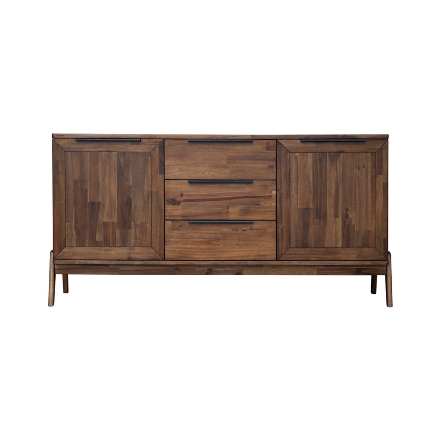 Solid acacia sideboard in rich Estelle Brown finish. Elegant, durable, and spacious—perfect for modern or classic interiors. Free Canada-wide shipping.