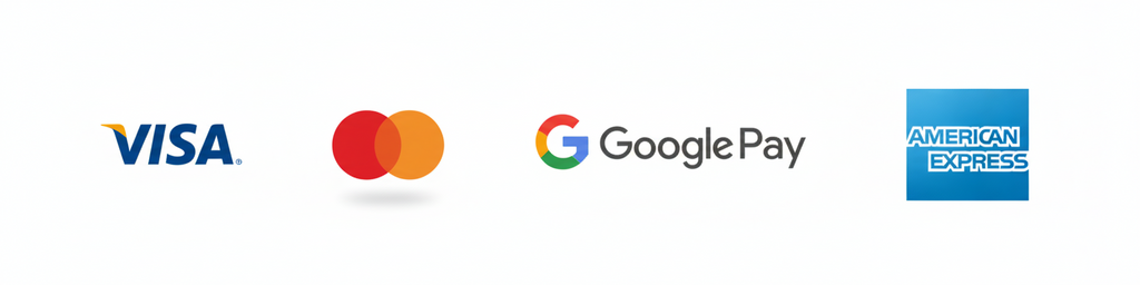 payment badge for visa, master card and google pay and amex, but i need it to be minimal nice and not too hug logos as long as they would be clear