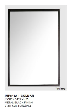 Colmar- 24" x 35" Black Metal Frame Mirror - Decoronto